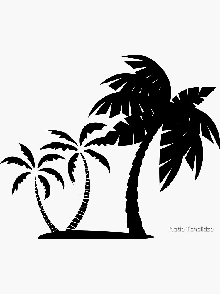 Palm Trees Illustration. Tropical Palm Trees Sticker for Sale by Natia  Tchelidze