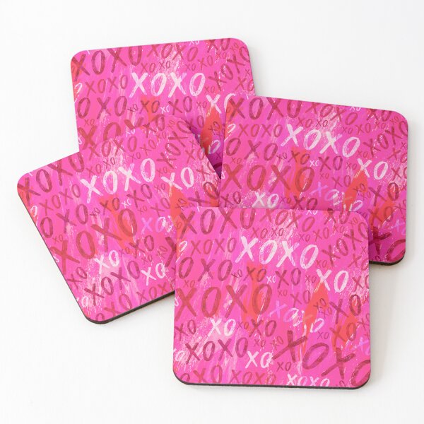 Item preview, Preppy Room Decor -	XOXO Watercolor Collage on Pink designed and sold by Shop Your Aesthetic.
