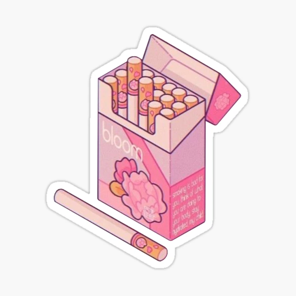 Aesthetic Anime Pink Cigarette Sticker