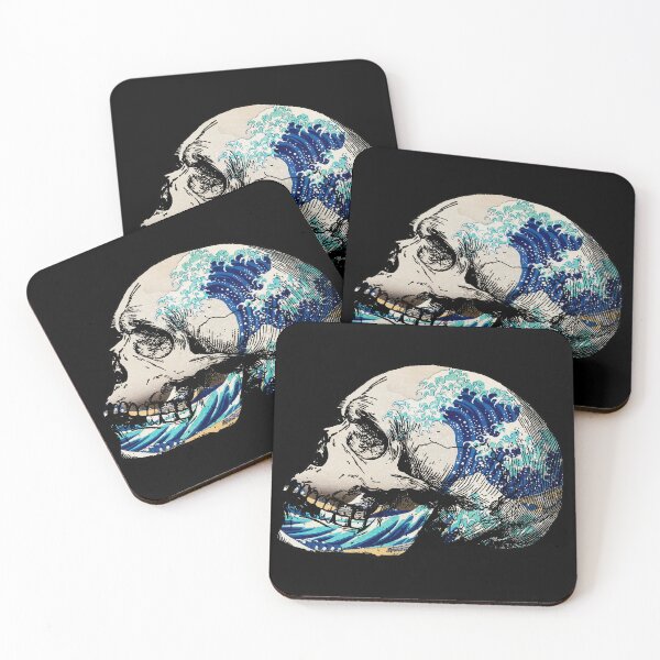 Item preview, The Great Wave Off Kanagawa Skull designed and sold by bunchofroses.