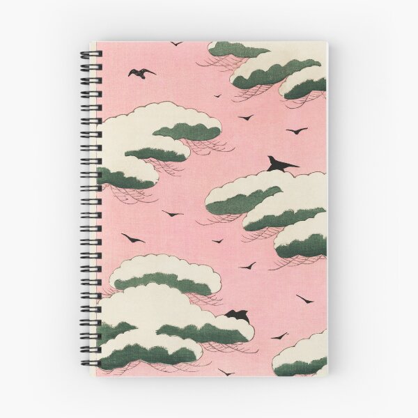 Item preview, Pink sky illustration from Bijutsu Sekai (1893-1896) by Watanabe Seitei (Classic Japanese Vintage Illustration Pattern) designed and sold by POSTERAMALA.