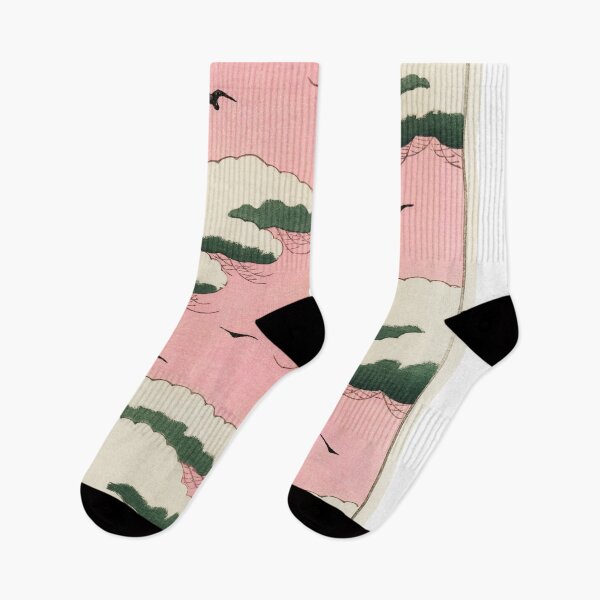 Item preview, Pink sky illustration from Bijutsu Sekai (1893-1896) by Watanabe Seitei (Classic Japanese Vintage Illustration Pattern) designed and sold by POSTERAMALA.