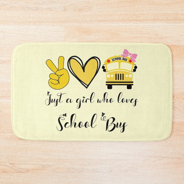 Item preview, Just A Girl Who Loves School Bus Love Peace Pink Bow School Yellow Bus designed and sold by Dr.YesOrNo.
