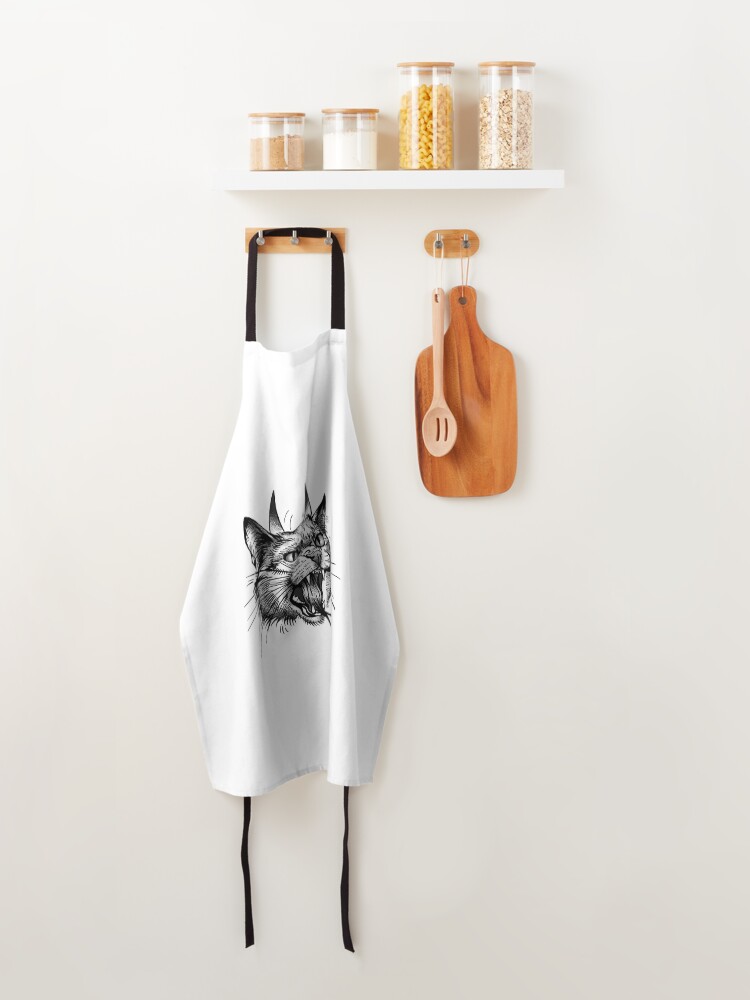 Thumbnail 4 of 6, Apron, Devil cat designed and sold by thepandemonium.