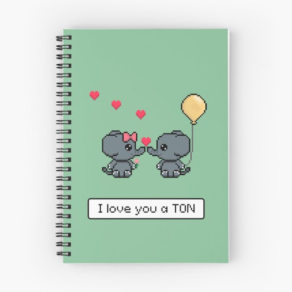 Item preview, Elephant Valentines Day Cute Kawaii Pixel Art: I love you a TON designed and sold by Pixe11y.