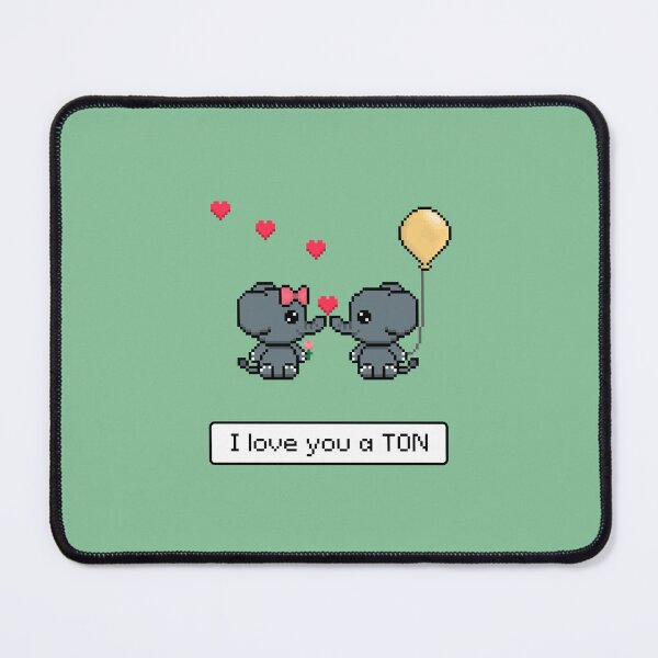 Item preview, Elephant Valentines Day Cute Kawaii Pixel Art: I love you a TON designed and sold by Pixe11y.