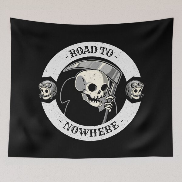 Item preview, Road To Nowhere Grim Reaper Motorcycle Badge Graphic designed and sold by GO SHIRT-TEE.