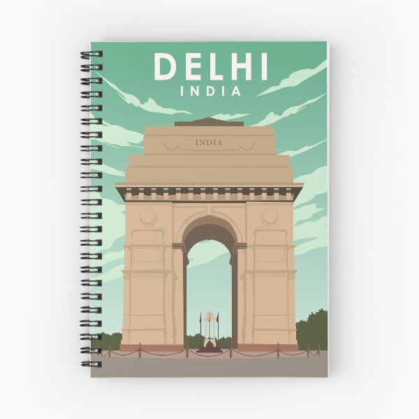 Item preview, Delhi India Vintage Retro Minimal Travel Poster designed and sold by Stadify.