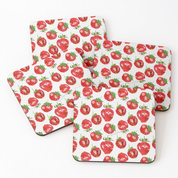 Item preview, Delightful strawberry pattern- handpainted watercolor artwork  designed and sold by magnoliART botanical_kata.