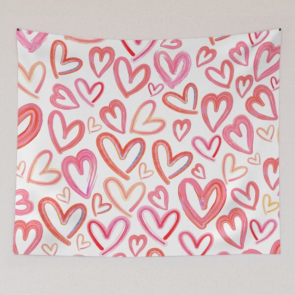 Item preview, Preppy Room Decor -	Lots of Love Hearts Collage on White designed and sold by Shop Your Aesthetic.