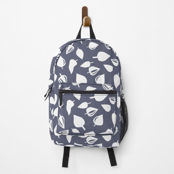 Item preview, Leafing - Cream leaves on dark blue background designed and sold by ToveNordqvist.