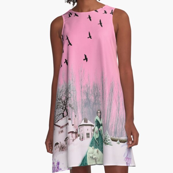 winter girl and animals A-Line Dress