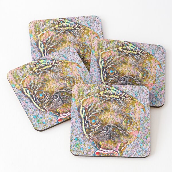 Item preview, A colourful mosaic pug printwork - Puglovers, Art, Pictures, Prints designed and sold by Doggymadness.