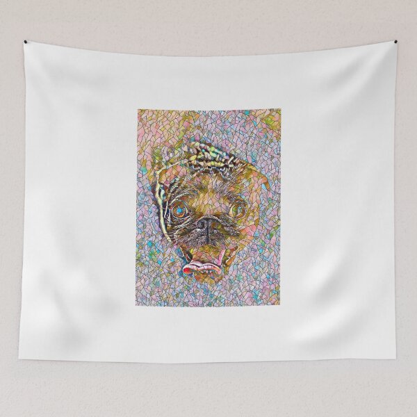 Item preview, A colourful mosaic pug printwork - Puglovers, Art, Pictures, Prints designed and sold by Doggymadness.