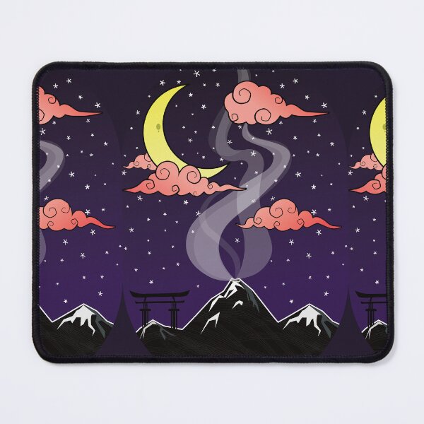 Item preview, Magical Realm - Japanese Style with Moon, clouds, and stars designed and sold by Abhishek Goldar.