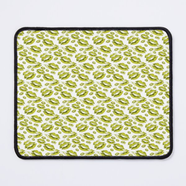 Item preview, Two Kisses Collided Olive Green Lips Pattern On White Background designed and sold by taiche.