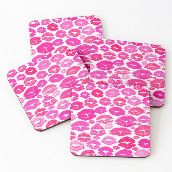 Item preview, Preppy Room Decor -	Preppy Pink, Red lips repeat Pattern designed and sold by Shop Your Aesthetic.