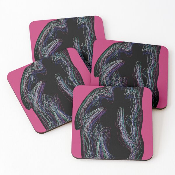 Item preview, Black neon silhouette (pink background) designed and sold by MentaLee.