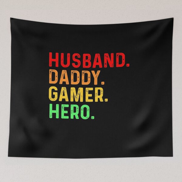 Item preview, Husband. Daddy. Gamer. Hero. Gamer Daddy Vintage Retro designed and sold by Gamerss4Life.