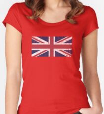 Vintage look Union Jack Flag of Great Britain Fitted Scoop T-Shirt