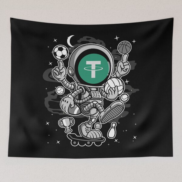 Item preview, Astronaut Skate Tether USDT Coin To The Moon Trading Crypto Token Blockchain Wallet designed and sold by EarlineCormier.