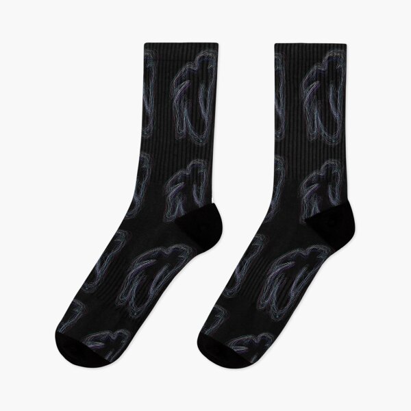 Item preview, Black neon silhouette (patterns, black background) designed and sold by MentaLee.