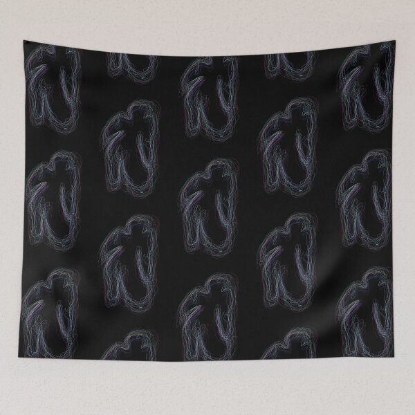 Item preview, Black neon silhouette (patterns, black background) designed and sold by MentaLee.
