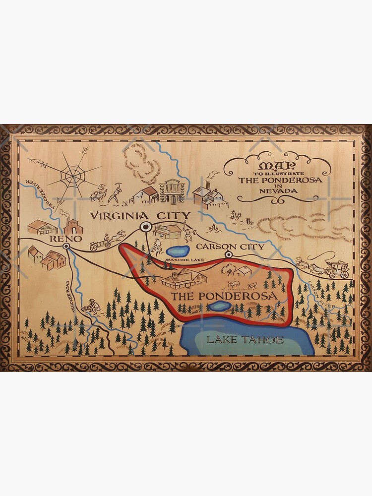  bonanza ponderosa map poster for sale by sketcherized redbubble