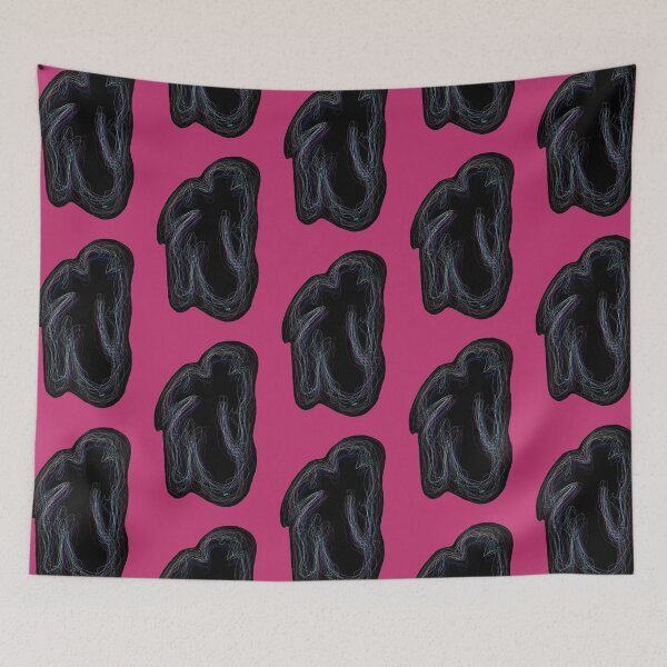 Item preview, Black neon silhouette (patterns, pink background) designed and sold by MentaLee.