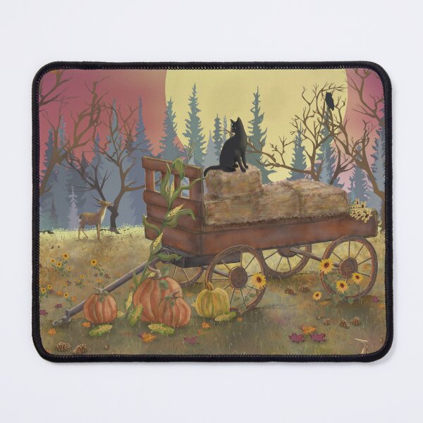 Item preview, A Cat Hayride with Full Moon Pumpkins designed and sold by Michellelanoue.