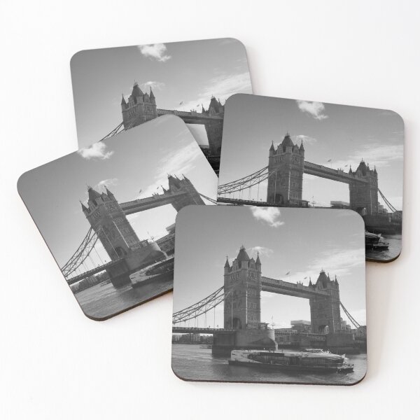 Item preview, Monochrome tower bridge with tourist boat designed and sold by Ann Biddlecombe.