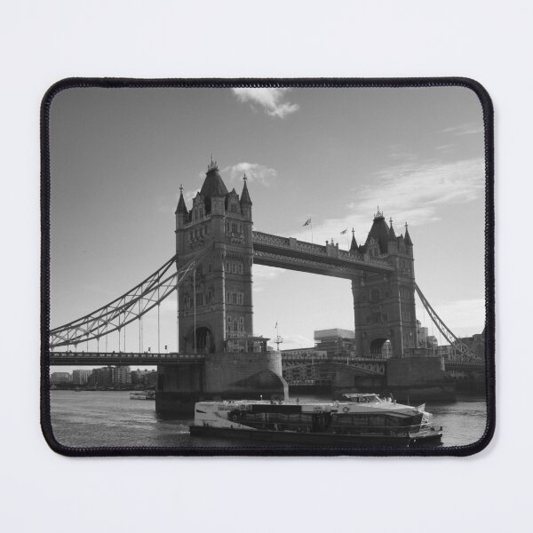 Item preview, Monochrome tower bridge with tourist boat designed and sold by Ann Biddlecombe.