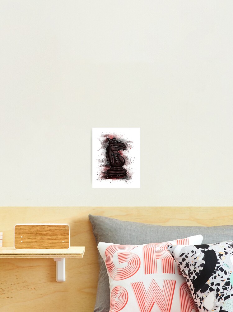 Abstract Chess Splatter Effect Digital Chess Queen Art Print 