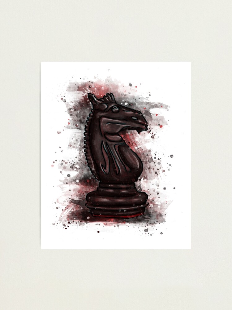 Abstract Chess Splatter Effect Digital Chess Queen Art Print 