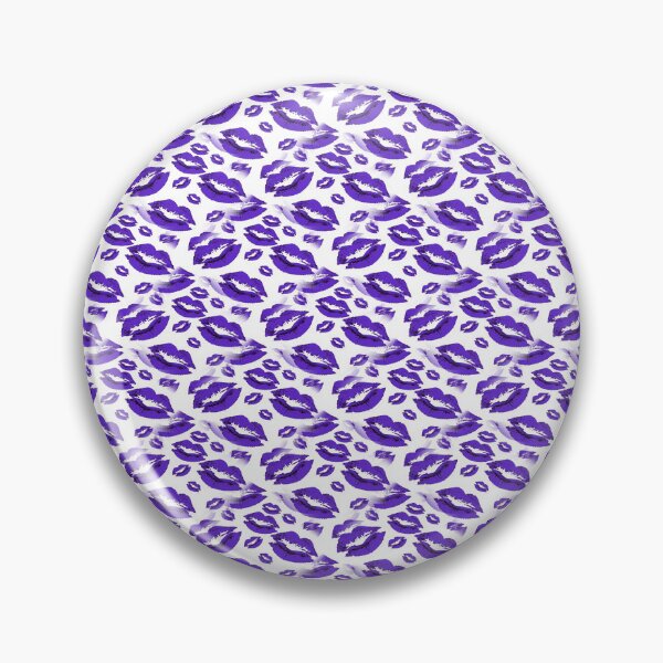 Item preview, Two Kisses Collided Midnight Blue Lips Pattern On White Background designed and sold by taiche.