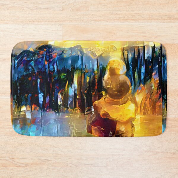 Item preview, AI Generated Style Transfer Art, Gold Inukshuk 2 designed and sold by ACC .