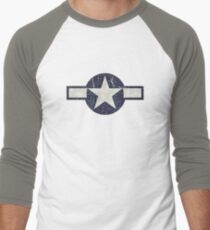 Vintage Look USAAF Roundel Graphic Men's Baseball ¾ T-Shirt