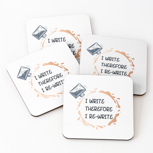 Item preview, I Write Therefore I Rewrite with black text - for Writers designed and sold by Mindful-Designs.