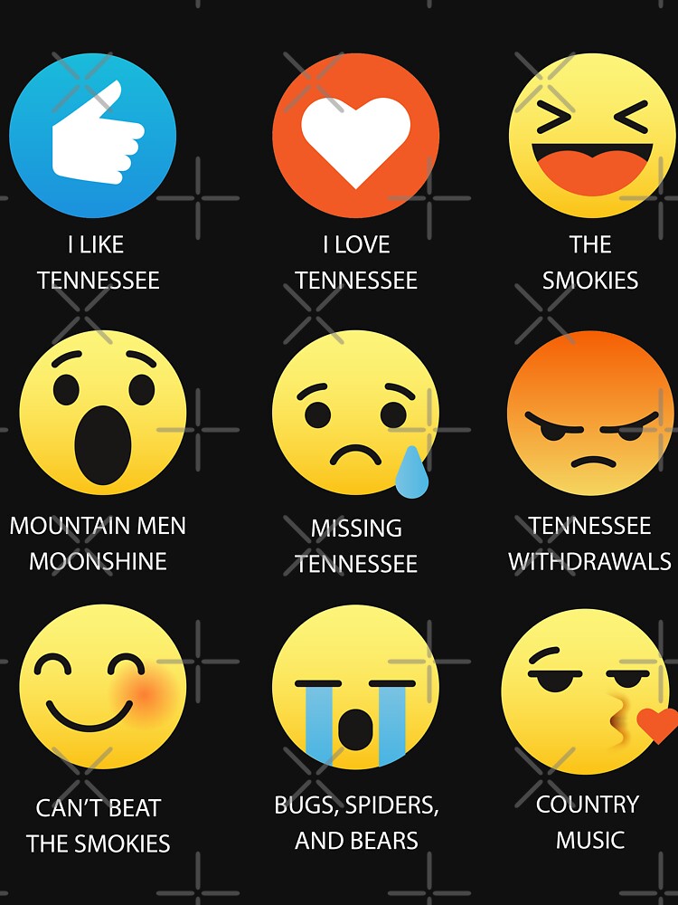 "I Love Tennessee Fifty Nifty United States Emoji Emoticon Graphic Tee