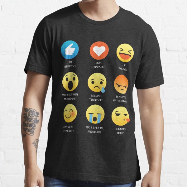 "I Love Tennessee Fifty Nifty United States Emoji Emoticon Graphic Tee