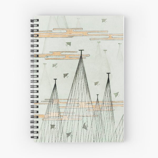 Item preview, Skyscape with birds flying from Bijutsu Sekai (1893-1896) by Watanabe Seitei (Classic Japanese Vintage Illustration Pattern) designed and sold by POSTERAMALA.