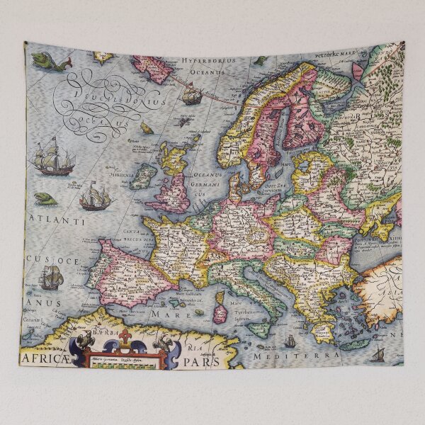 Item preview, Decorative map of Europe dates from around 1620 and is by Hendrik Hondius. designed and sold by vintagemapstore.