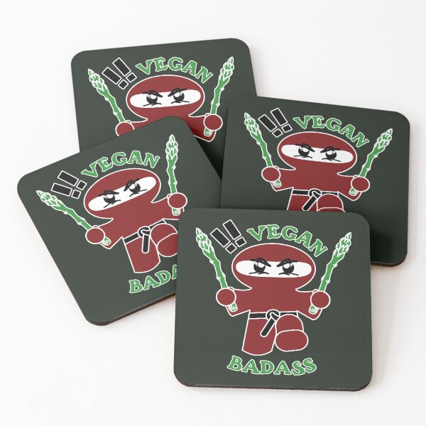 Item preview, Vegan badass (ninja) funny cool veggie lover designed and sold by SolidEarthArt.