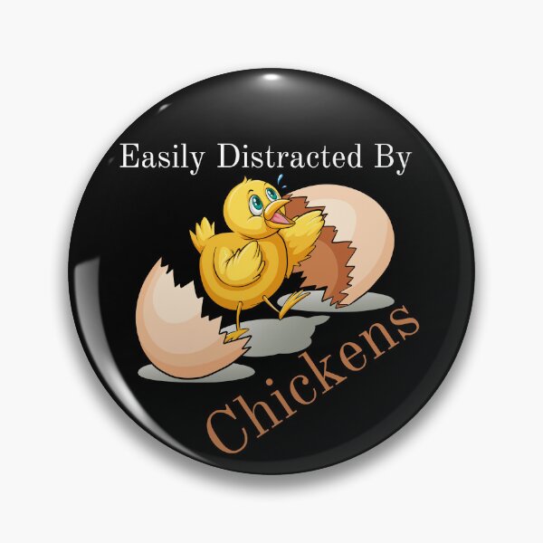 Item preview, Easily Distracted By Chickens, funny chicken t-shirt designed and sold by MEDELSHOP.