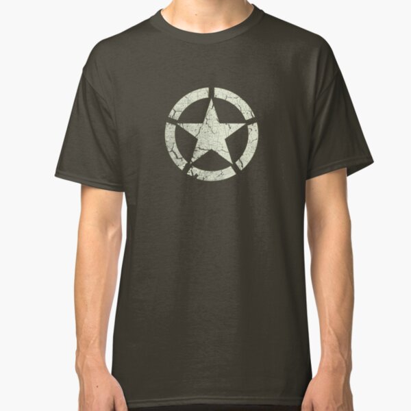 Vintage Look US Army White Star Emblem Classic T-Shirt