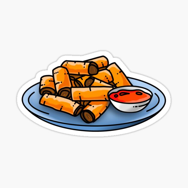 "Lumpia, Lumpiang Shanghai, Filipino Spring Rolls" Sticker by