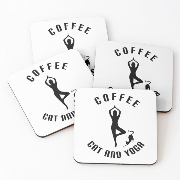 Item preview, Yoga, cat and coffee. designed and sold by Umiska.