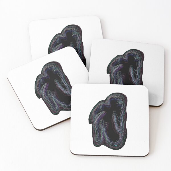 Item preview, Black neon silhouette (patterns, white background) designed and sold by MentaLee.