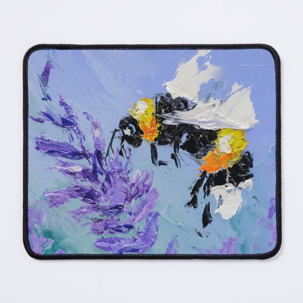 Item preview, Bumblebee And Lavender Oil Painting Print designed and sold by NatalyMak.
