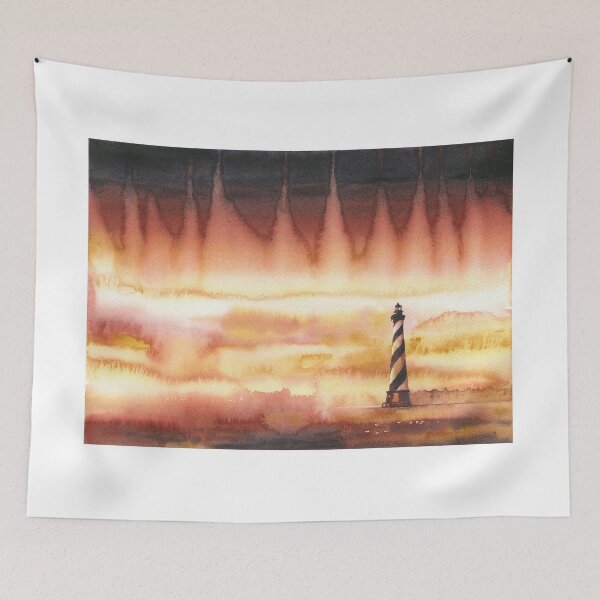 Item preview, Cape Hatteras Lighthouse on the Outer Banks, NC.  Watercolor painting Cape Hatteras Lighthouse designed and sold by rfoxphoto.